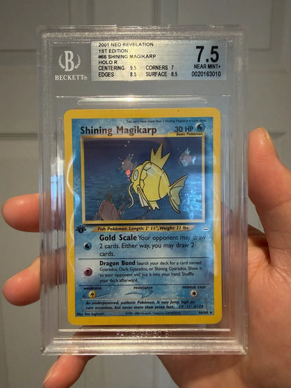 Pokemon Shining Magikarp 1st Edition Neo Relevation BGS 7.5 NEAR MINT+