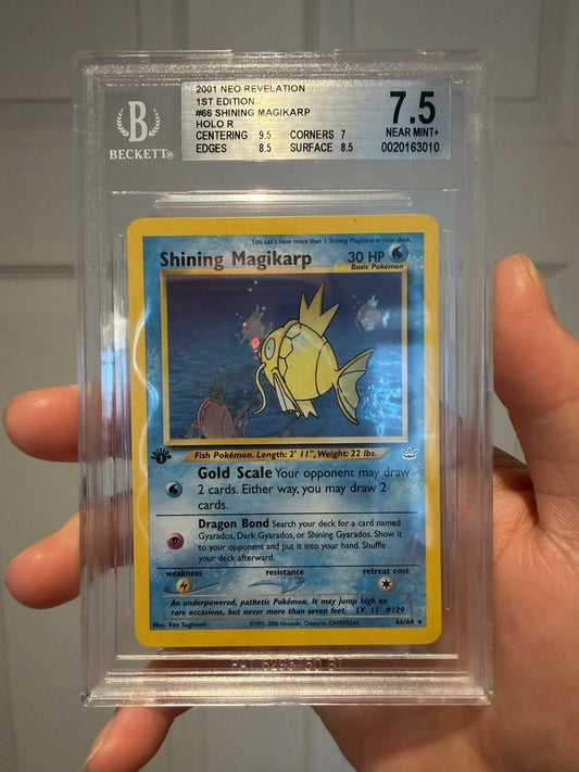 Pokemon Shining Magikarp 1st Edition Neo Relevation BGS 7.5 NEAR MINT+