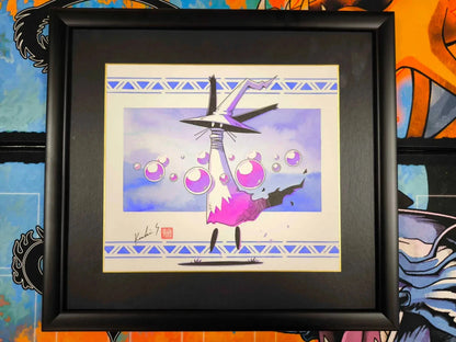 POKEMON Kouki Saitou Bubble Magician Original Art Framed w/ Museum Glass