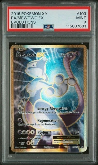 Pokemon Mewtwo Ex Evolutions 103/108 Full Art Ultra Rare PSA 9
