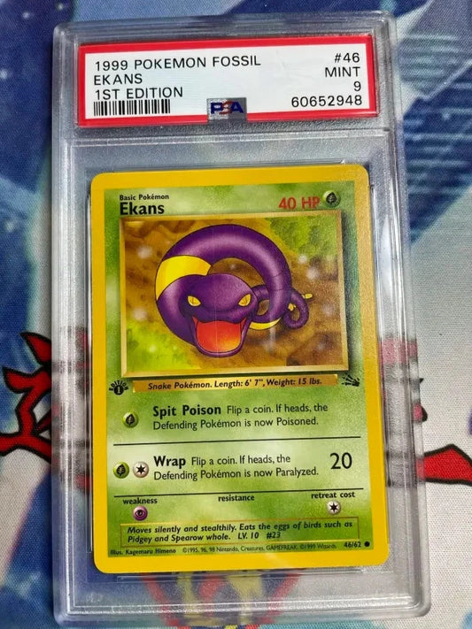 Pokemon - Ekans 46/62 Fossil 1st Edition PSA 9