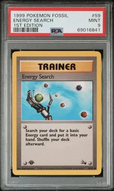 Pokemon 1999 Pokemon Fossil Energy Search 1st Edition #59 PSA 9 MINT
