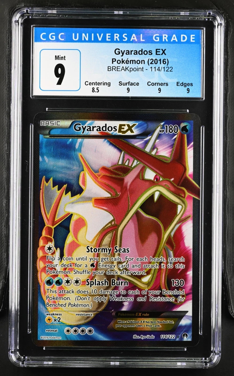 Pokemon Gyarados EX 114/122 BREAKpoint Ultra Rare Full Art CGC 9