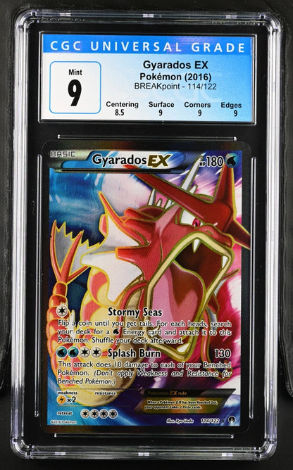 Pokemon Gyarados EX 114/122 BREAKpoint Ultra Rare Full Art CGC 9