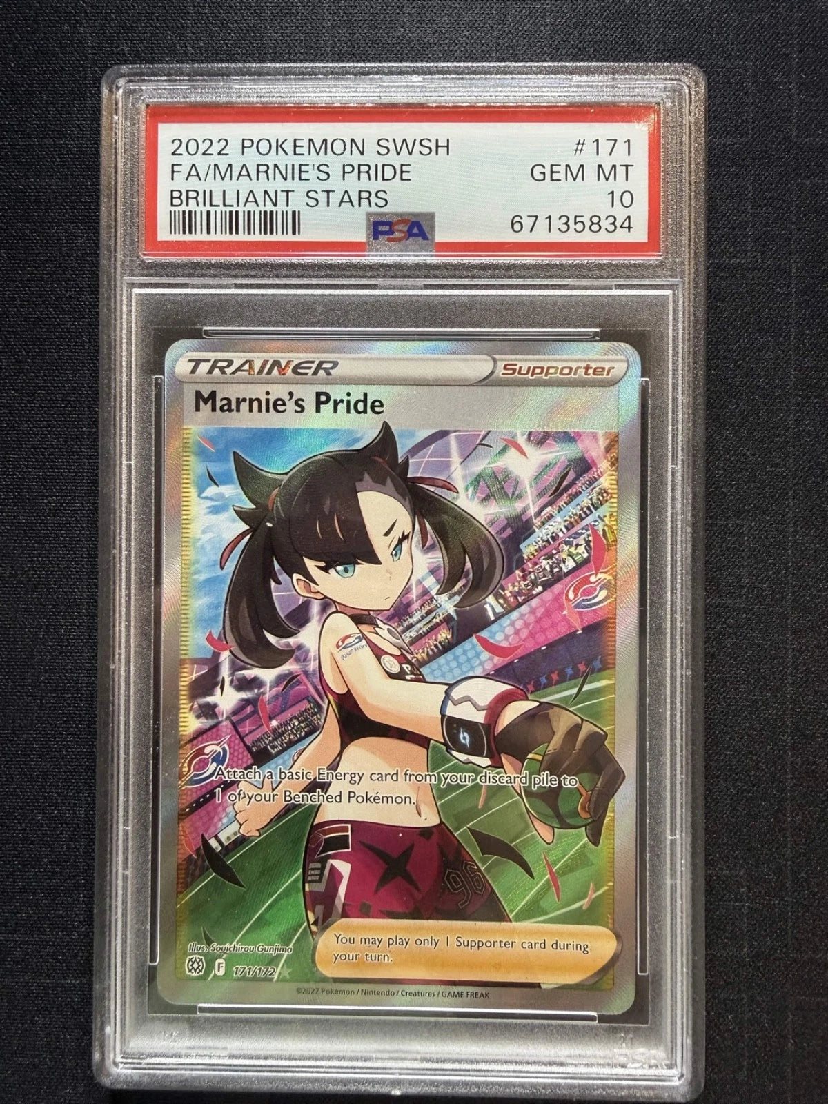 Pokemon 2022 SWSH FA/ Marnie’s Pride Brilliant Stars #171 PSA 10