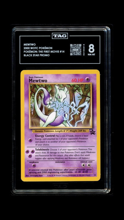 Pokemon Mewtwo 2000 WOTC The First Movie #14 Black Star Promo TAG 8 NM MT