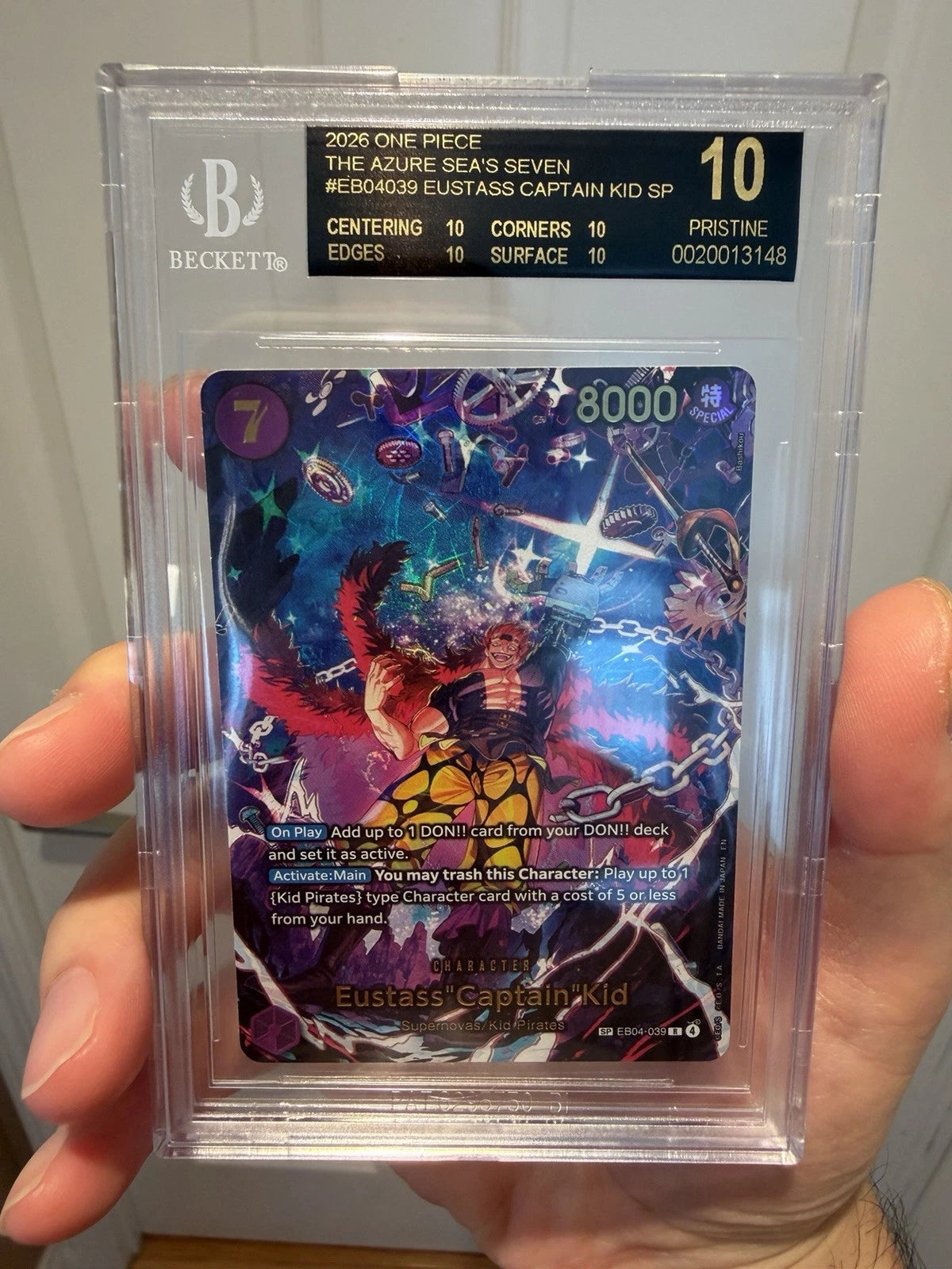 One Piece Eustass Captain Kid EB04 SP BGS 10 BLACK LABEL