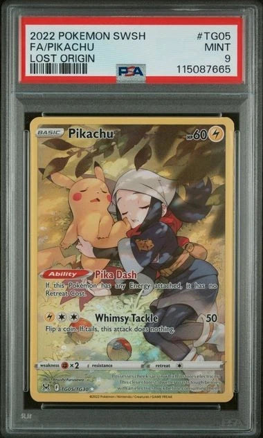 Pokemon Pikachu TG05/TG30 Lost Origin Holo Rare PSA 9
