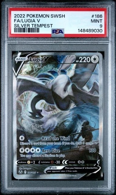 Pokemon 2022 Pokemon SWSH FA / Lugia V Silver Tempest #186 PSA 9