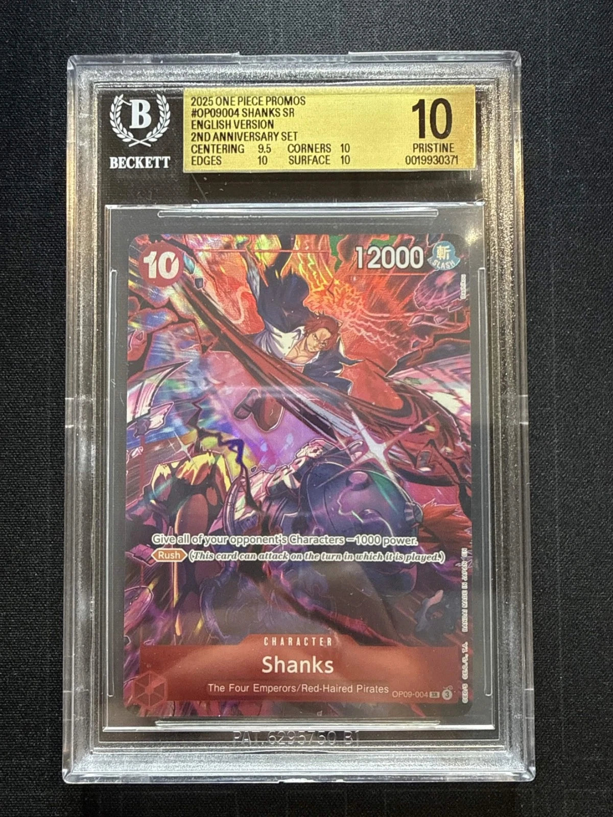 One Piece TCG #OP09004 Shanks SR 2nd Anniversary Set BGS 10