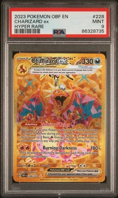 Pokemon 2023 Pokemon OBF EN Charizard EX Hyper Rare #228 PSA 9