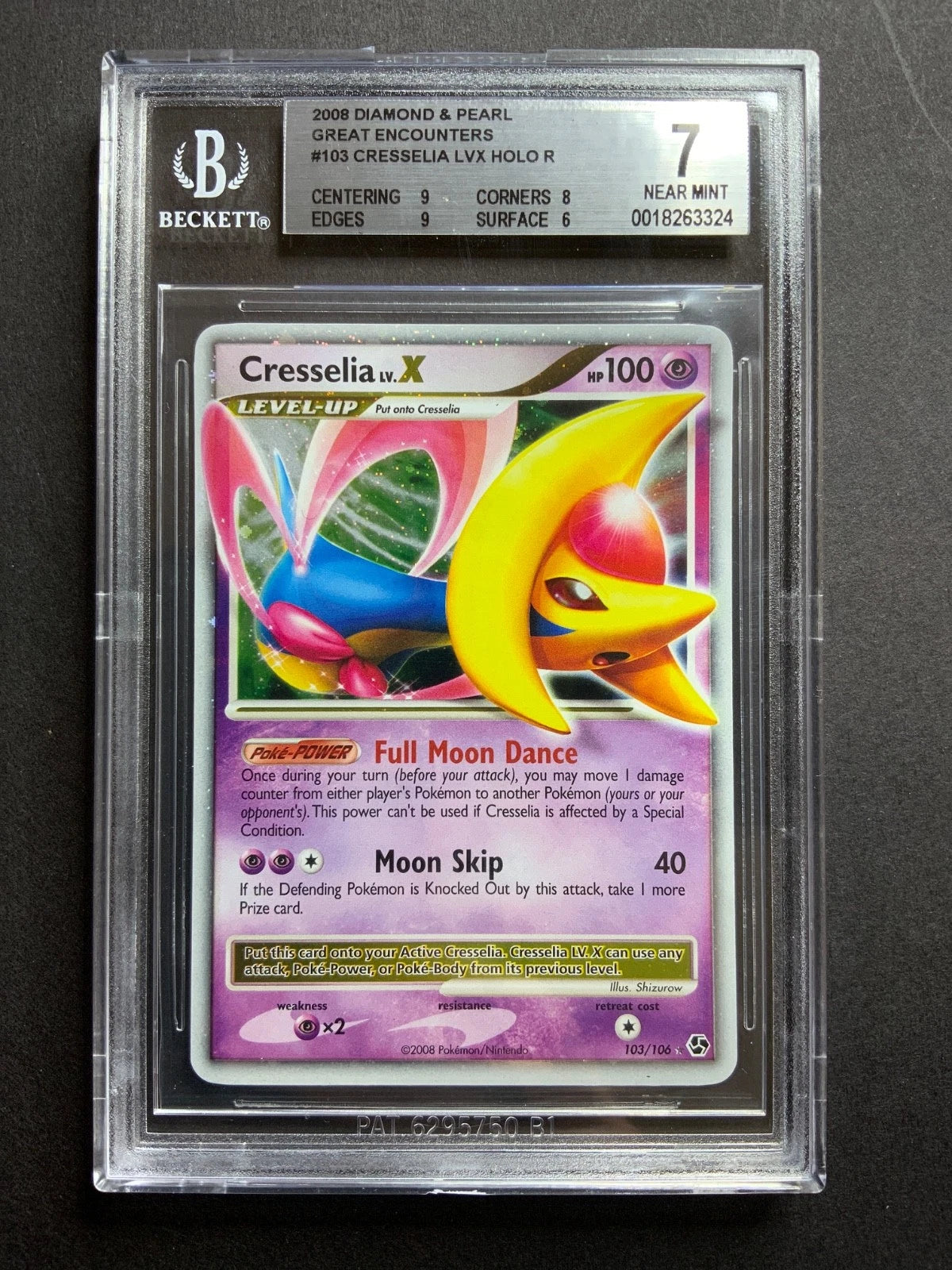 Pokemon D & P Great Encounters Cresselia LVX Holo R #103 R BGS 7