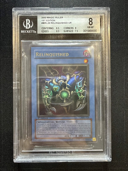 Yugioh Magic Ruler 1ST Edition #MRL29 Relinquished UR BGS 8