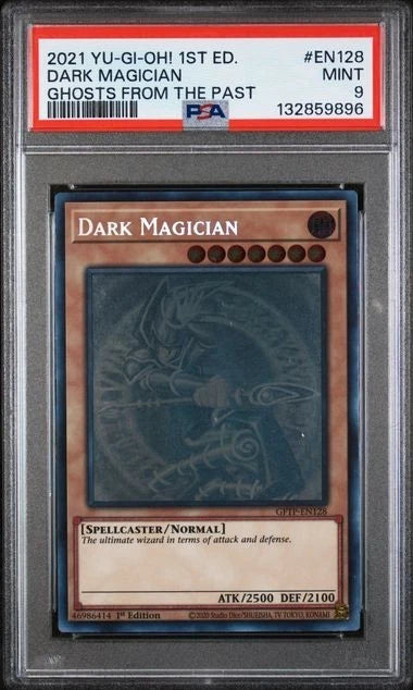 Yugioh - Dark Magician GFTP-EN128 Ghost Rare 1st Edition PSA 9