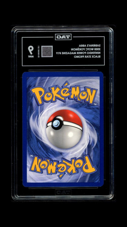 Pokemon Sabrina’s Abra 2000 WOTC Nintendo Power Magazine #19 Black Star TAG 9