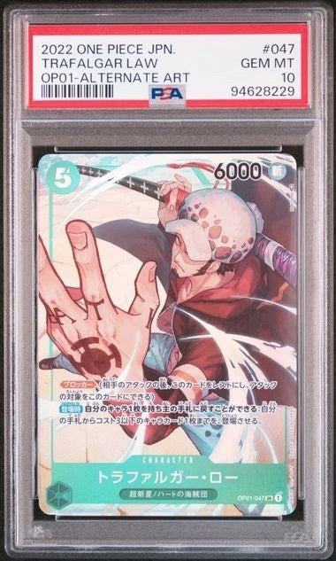 One Piece TCG - Trafalgar Law Alt Art Japanese PSA 10
