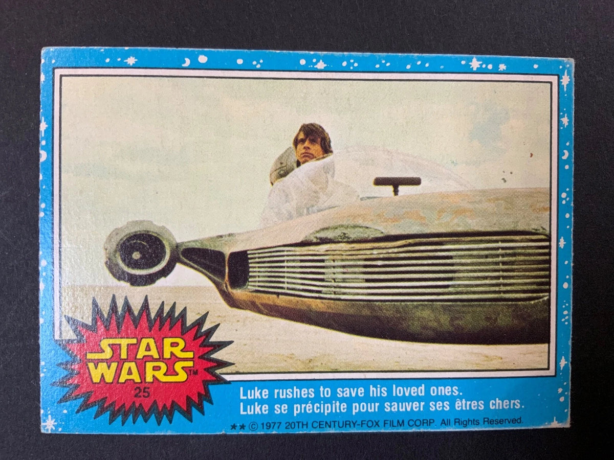 Star Wars 1977 OPC Luke Rushes To Save His Loved Ones #25 Evid Trim