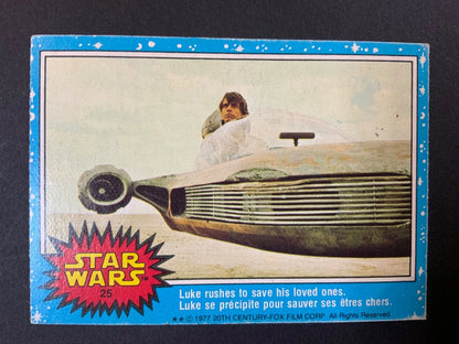 Star Wars 1977 OPC Luke Rushes To Save His Loved Ones #25 Evid Trim