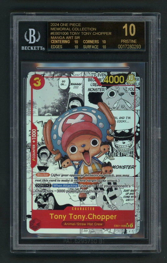 One Piece TCG Tony Tony Chopper EB01-006 Manga BGS BLACK LABEL Pristine 10