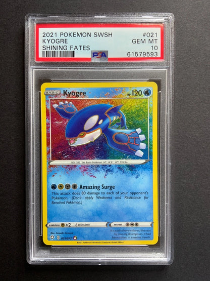 Pokemon Kyogre Shining Fates SWSH #021 PSA 10
