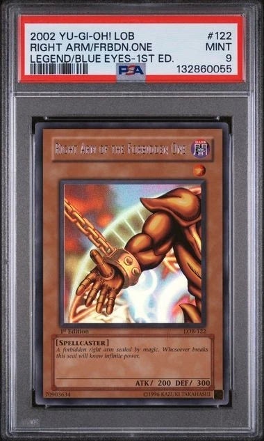 Yugioh Right Arm of the Forbidden One LOB-122 1st Edition Ultra Rare PSA 9