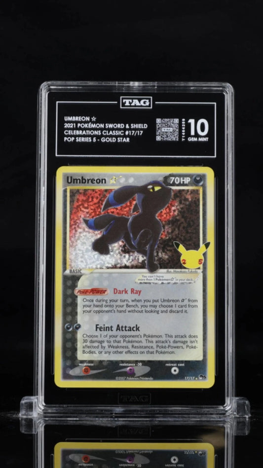 Pokemon Umbreon 2021 Sword & Shield Celebrations Classic #17/17 TAG 10 GM