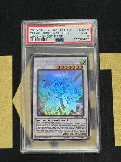 Yugioh Clear Wing Synchro Dragon Ghost Rare 1st Edition (CROS-EN046) PSA 9