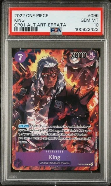 One Piece TCG King Character OP01-096 Alternate Art PSA 10