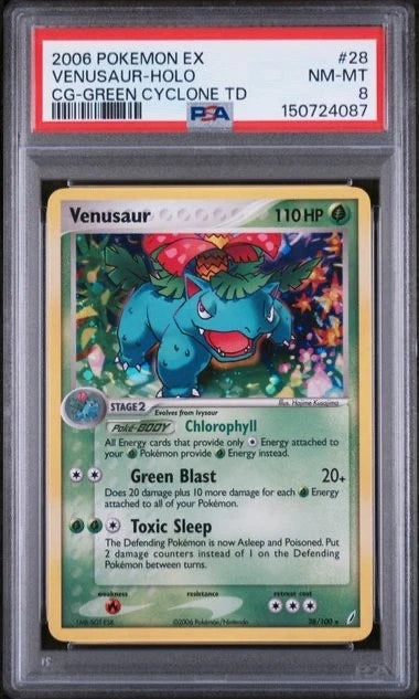 Pokemon 2006 Pokemon EX Venusaur Holo CG Green Cyclone TD #28 PSA 8