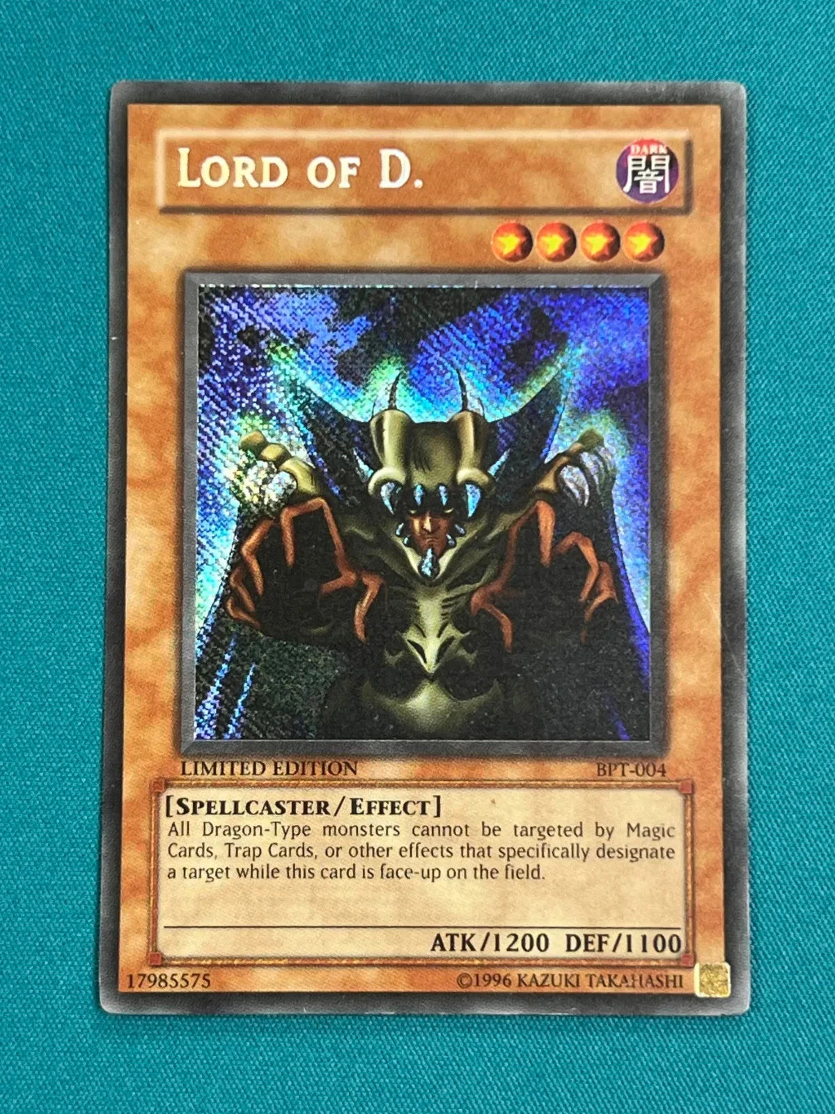 Yugioh Lord of D. Limited Edition BPT-004 Secret Rare LP REVERSE FOIL