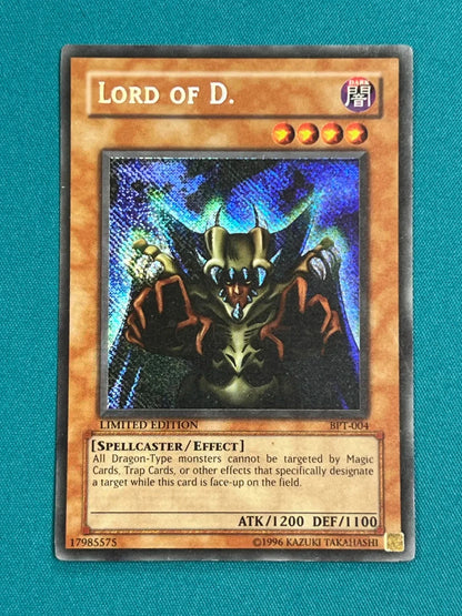Yugioh Lord of D. Limited Edition BPT-004 Secret Rare LP REVERSE FOIL