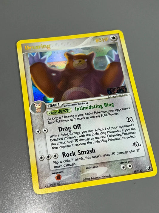Pokemon Ursaring 18/115 - Unseen Forces Reverse Holofoil LP FOIL LINE ERROR