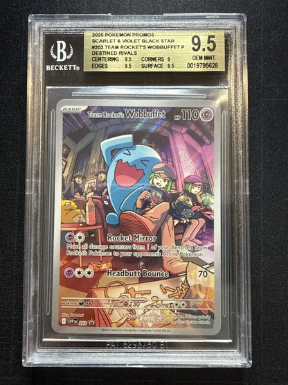 Pokemon Promos Scarlet & Violet Black Star Team Rocket’s Wobbuffet #203 BGS 9.5