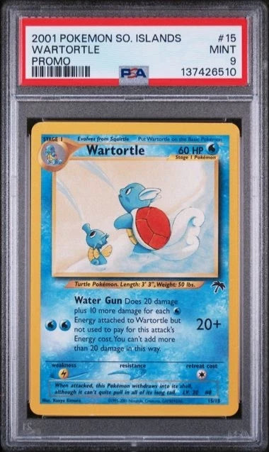 Pokemon Southern Islands Wartortle Promo #15 PSA 9