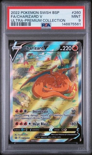 Pokemon 2022 SWSH BSP FA / Charizard V Ultra Premium Collection #260 PSA 9