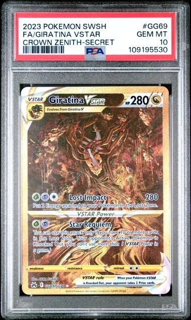 Pokemon Giratina Vstar Crown Zenith GG69/GG70 Gold Secret Rare PSA 10