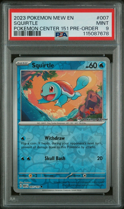 Pokemon Squirtle Pokemon Center Promo 007/165 PSA 9