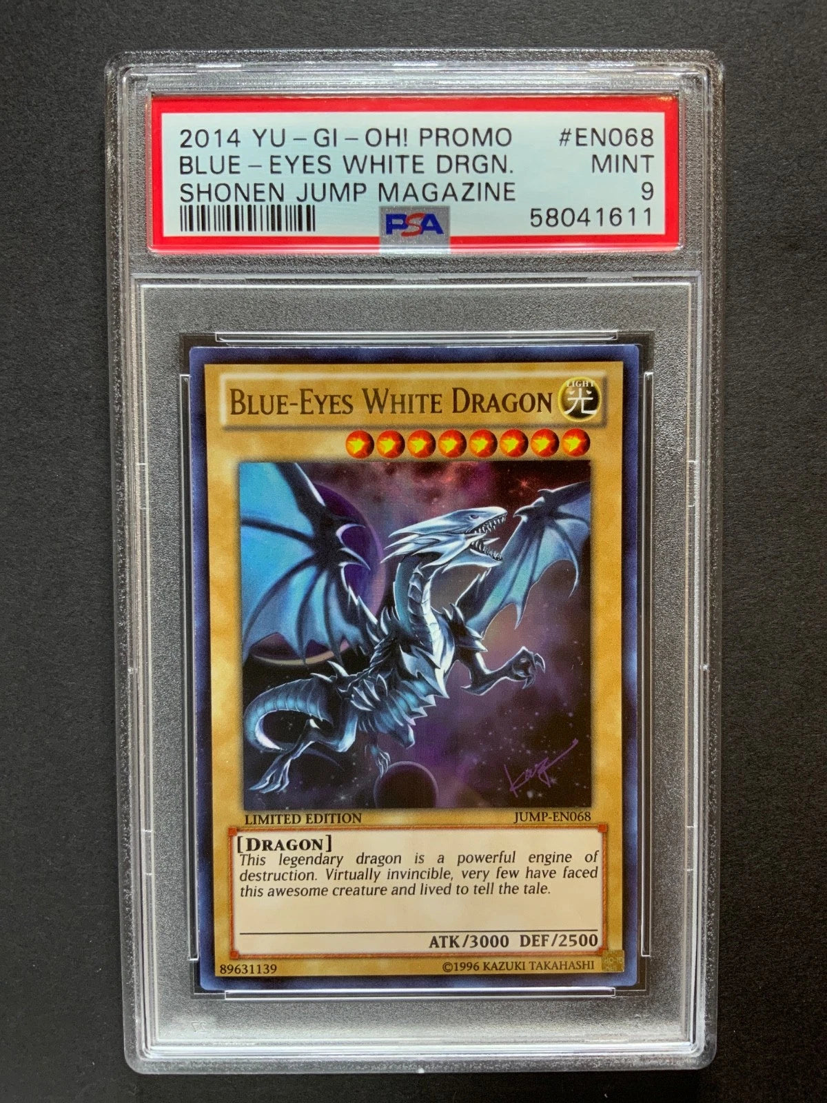 Yugioh Promo Blue Eyes White Dragon Shonen Jump Magazine #EN068 PSA 9