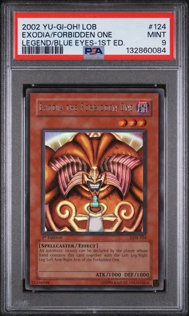 Yugioh Exodia The Forbidden One LOB-124 1st Edition PSA 9