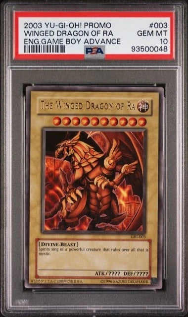 Yugioh Promo Winged Dragon Of RA Game Boy Advance #003 PSA 10