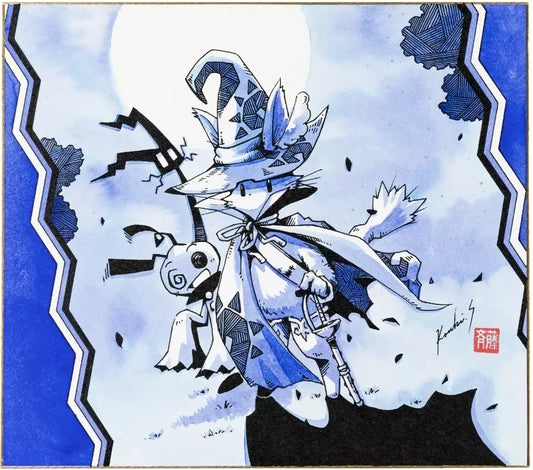 POKEMON Kouki Saitou Puss in Boots and Kabokun Illustration Original Art
