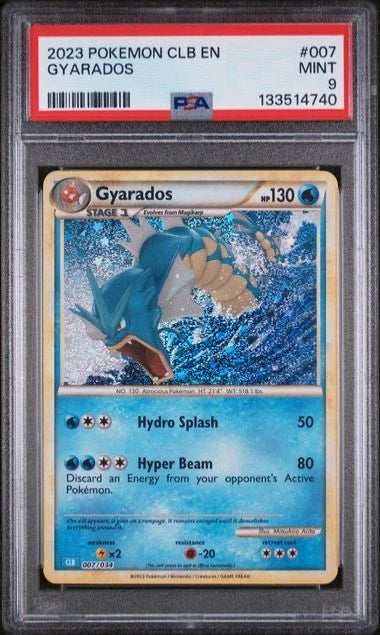 Pokemon 2023 Pokémon CLB EN Gyarados #007 PSA 9 MINT