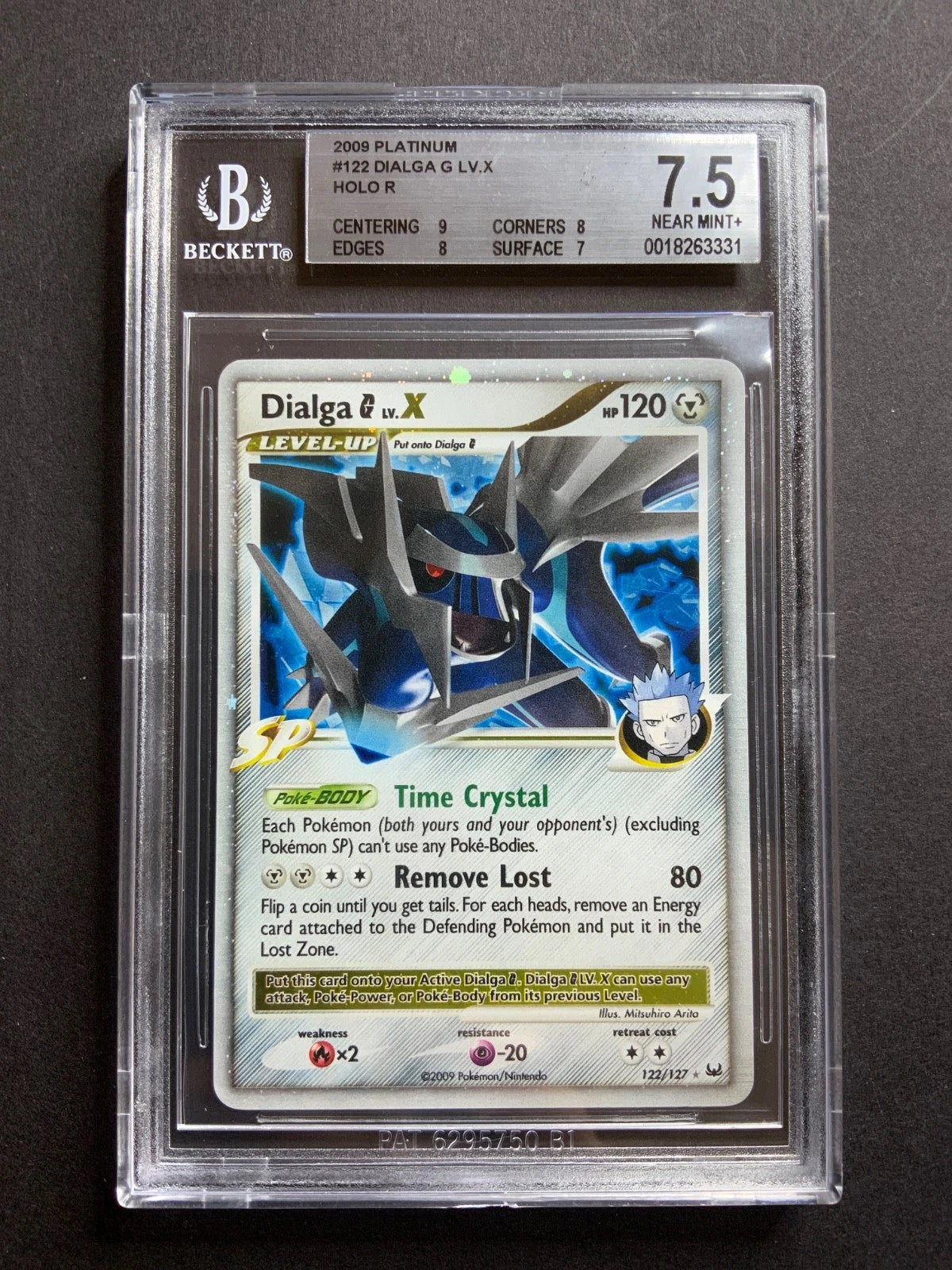 Pokemon Platinum Dialga G LVX Holo R #122 BGS 7.5
