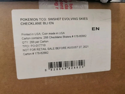 Pokemon Evolving Skies Checklane Blister Case (288 packs) 1st Print SEALED