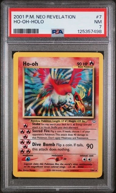Pokemon Ho-Oh 7/64 Neo Revelation Holo Rare PSA 7