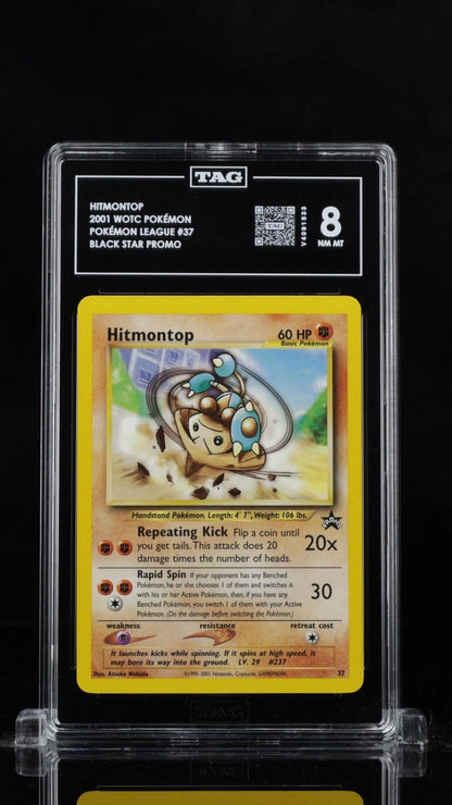 Pokemon Hitmontop 2001 WOTC Pokemon League #37 Black Star Promo TAG 8
