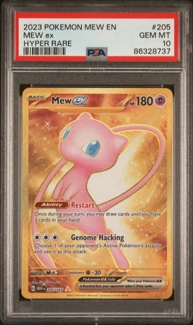 Pokemon 2023 Pokemon Mew En Mew EX Hyper Rare #205 PSA 10
