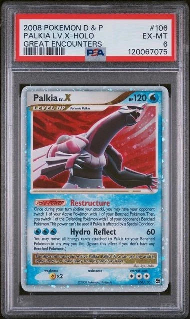 Pokemon Palkia Lv. X 106/106 Great Encounters Holo Rare PSA 6