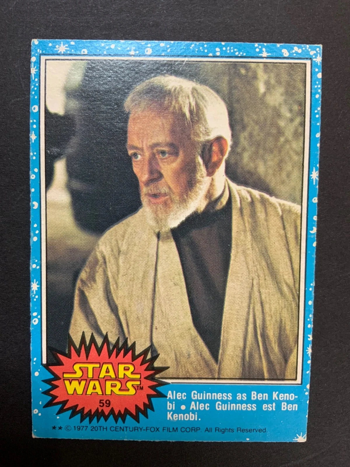 Star Wars 1977 OPC Alex Guinness As Ben Kenobi #59 Evid Trim