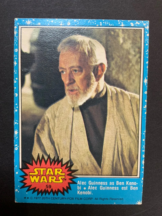 Star Wars 1977 OPC Alex Guinness As Ben Kenobi #59 Evid Trim